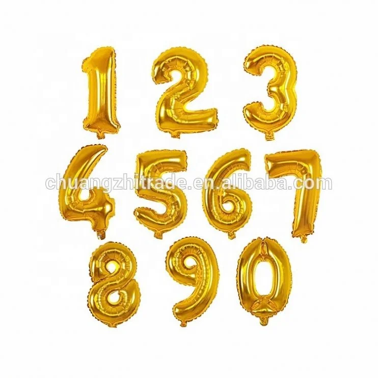 Alibaba china market event party supplies party decoration wedding inflatable numbers ballon helium balloons number 16 inch