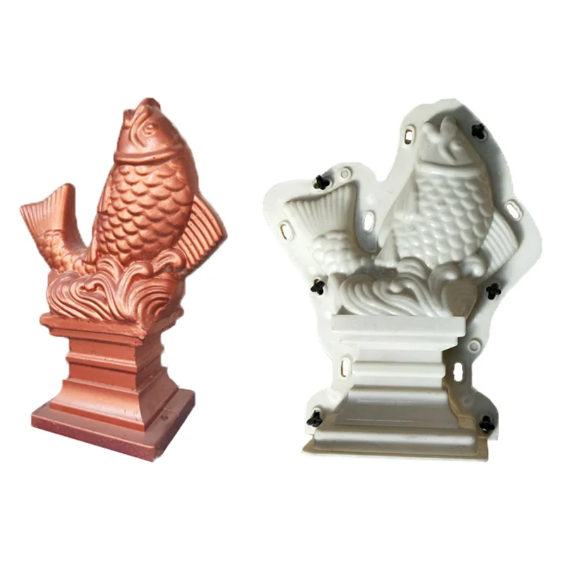 ABS plastic fish shape decorative concrete statue molds for baluster columns