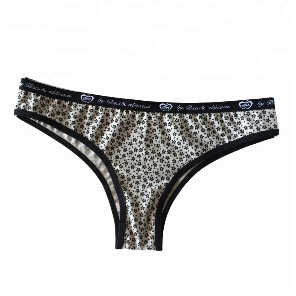 Women Panties Print G String Sexy Cotton Briefs Underwear Little Flower FULL Print Women T Back G String for Women Customized