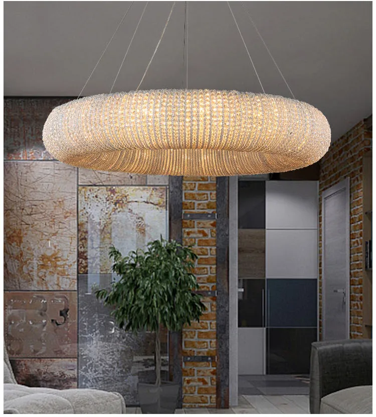 New hot sale round luxury modern k9 crystal ceiling pendant chandelier light