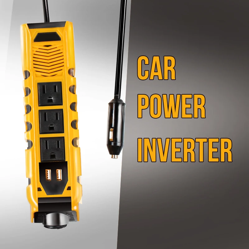 3 US Sockets Double USB Ports 150w Car Converter 12v 110v Dc To Ac Car Mobiles Laptop Power Inverter For Digital Products