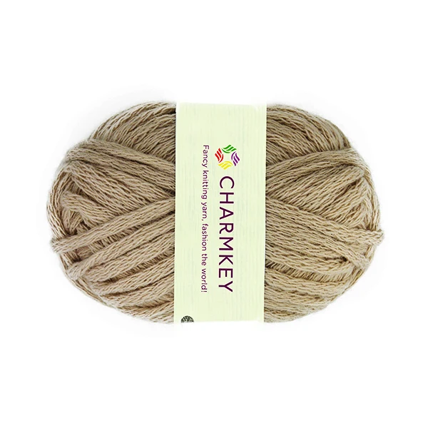 
acrylic ribbon fishnet style knit fancy yarn with pom pom edge 