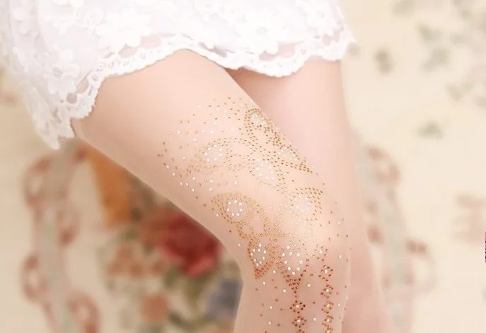 Женские блестящие японские Красивые Колготки со стразами 15 D