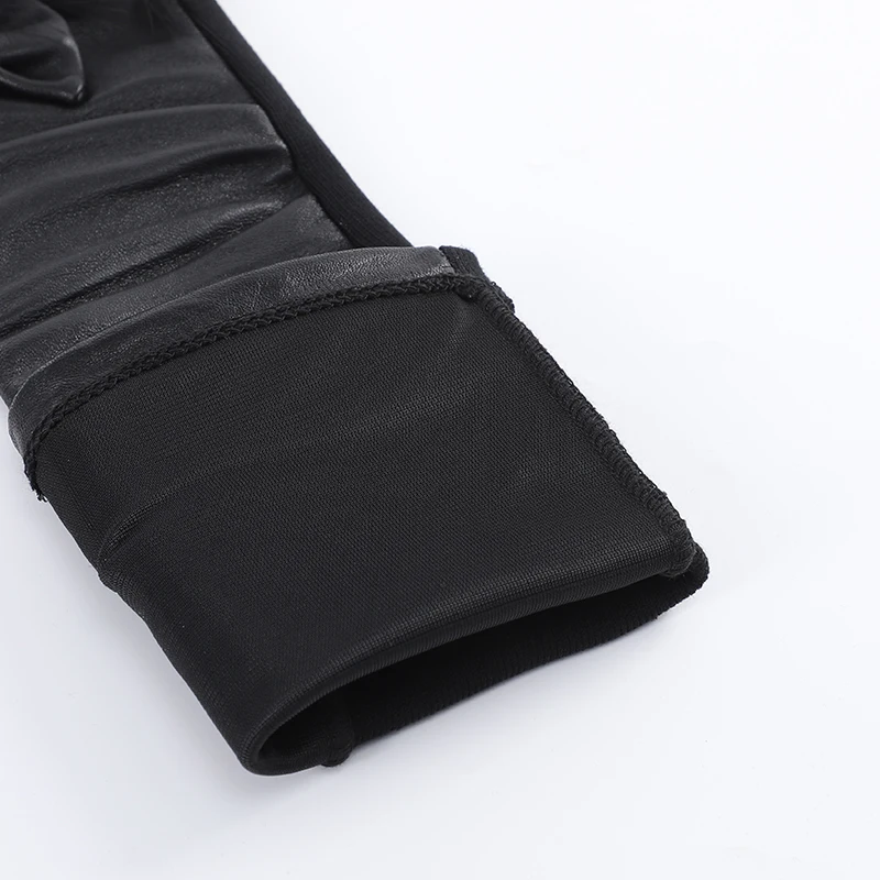 
Fashion women opera female silk long sleeve sexy leather gloves mittens 