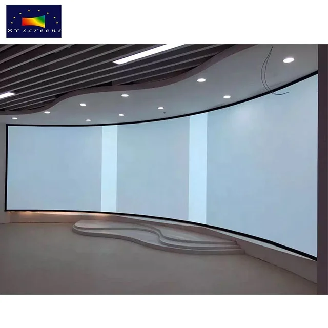 XY screens 3D Silver 150 inch 16:9 format Curved fixed frame projector screen