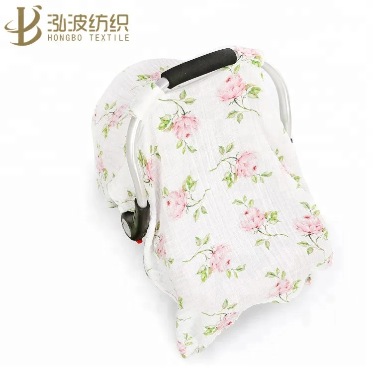 Custom Muslin Cotton Baby Car Seat Cover