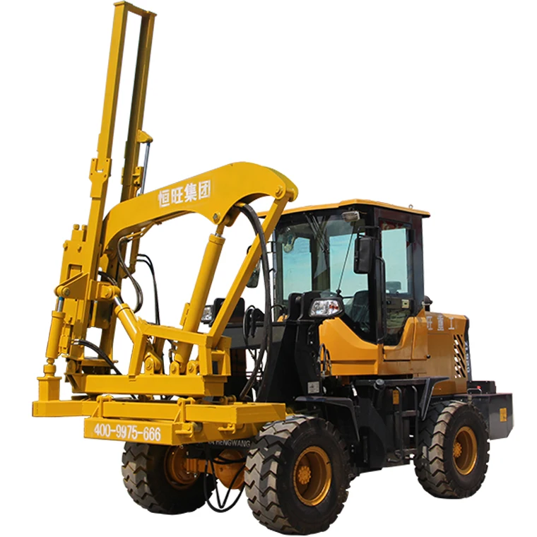 Photovoltaic Guardrail Post Pile Driver mini excavator pile driver equipment