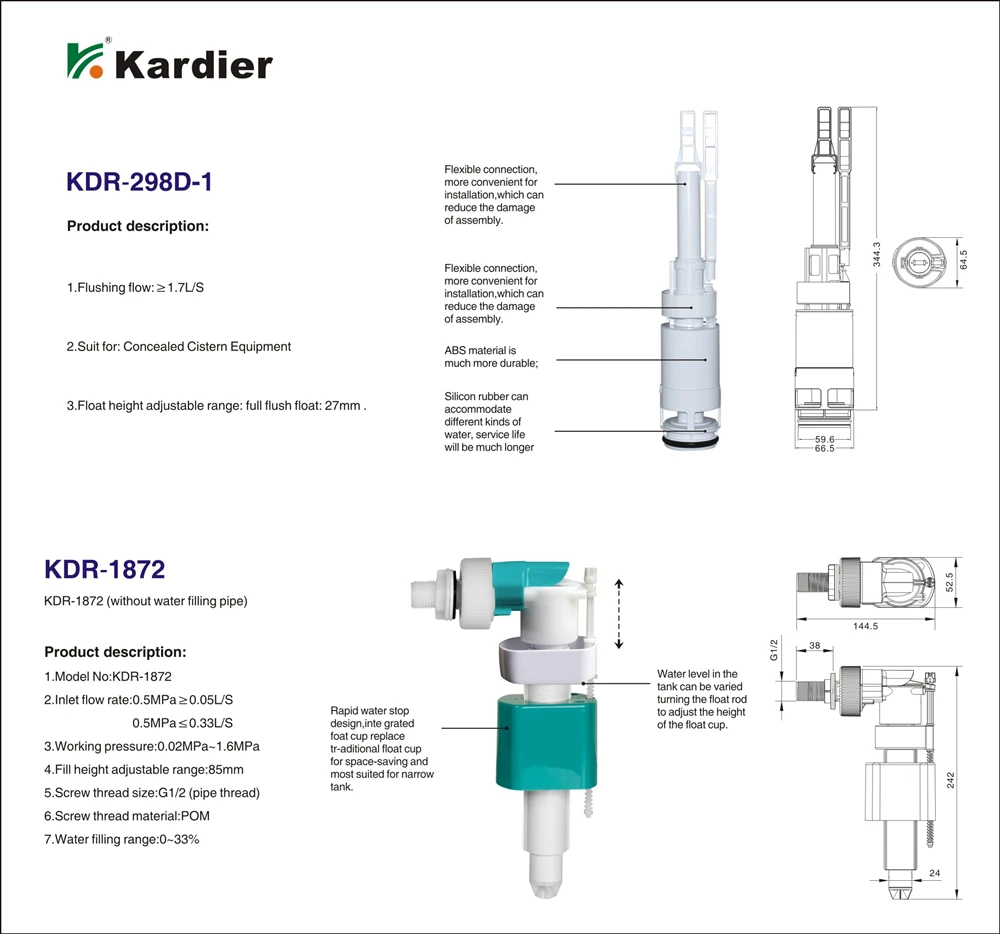 water saving hidden toilet flush cistern tank for P-trap ceramic toilet
