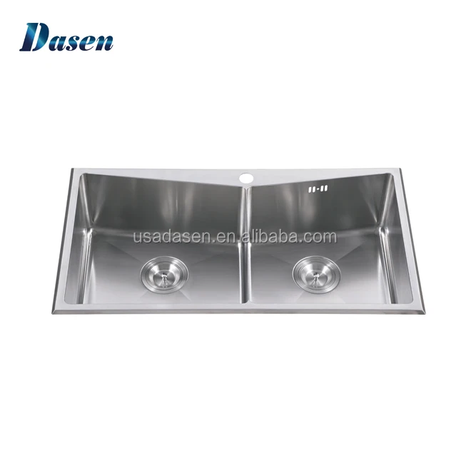 Luxury double sink stainless steel customized double bowl OEM kitchen sink