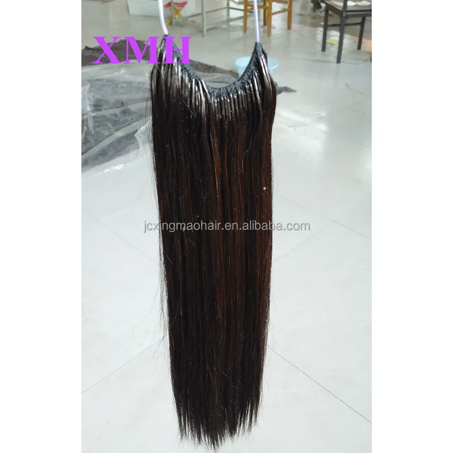 Thick Ends Human Hair Remy Cotton Thread  with Twins I-tip Extensions Korean Knotted Hair Extensions
