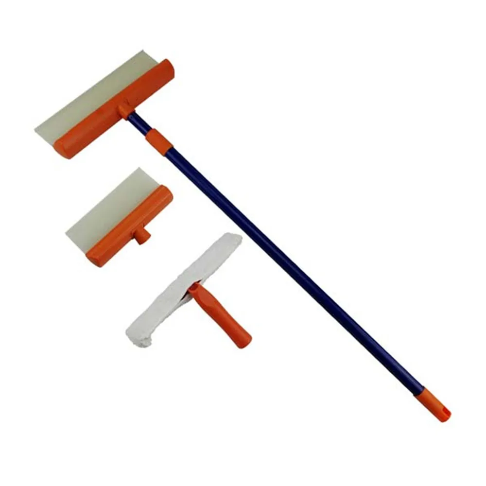 Long telescopic handle silicone car wash window cleaning wiper washer squeegee water removal blade with connector