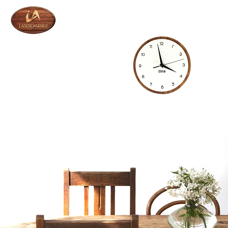 laser cut exquisite garnishry wooden craft circular shape wall clock