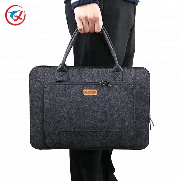 
19 inch cheap prices popular grey color felt laptop bag in china 