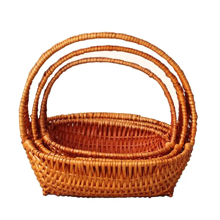 Pure handmade basket wicker gift basket with handle