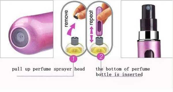 
5ml Mini Travel Aluminium Refillable Empty Pen Atomizer Spray Perfume 