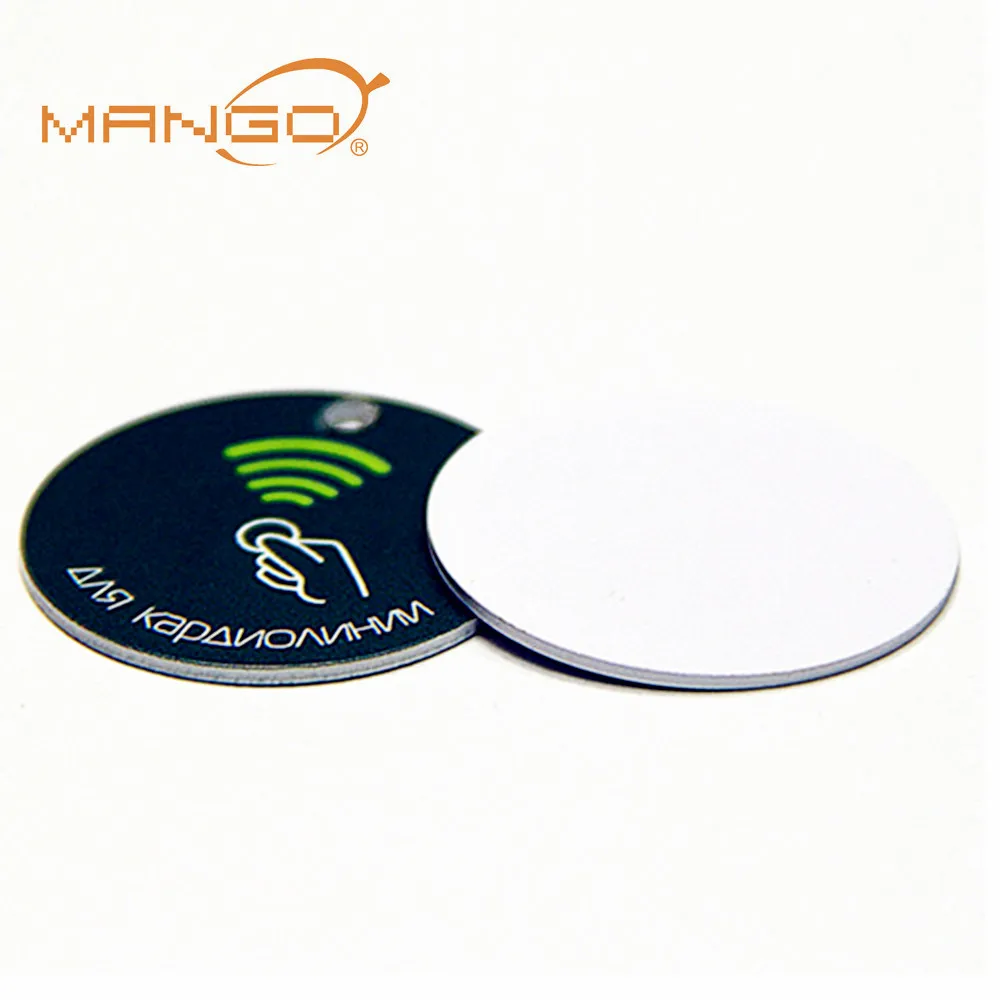 ABS/PVC plastic printable round shape RFID coin tag ,plastic round key tags, subway tokens