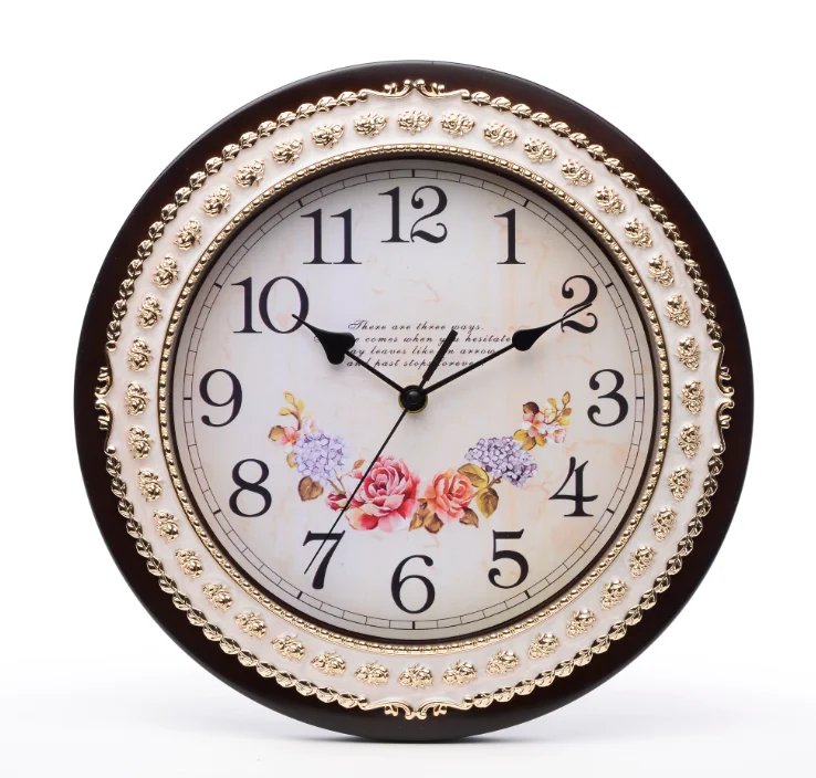 Classical luxury plate shape wall clock for home hotel decoration