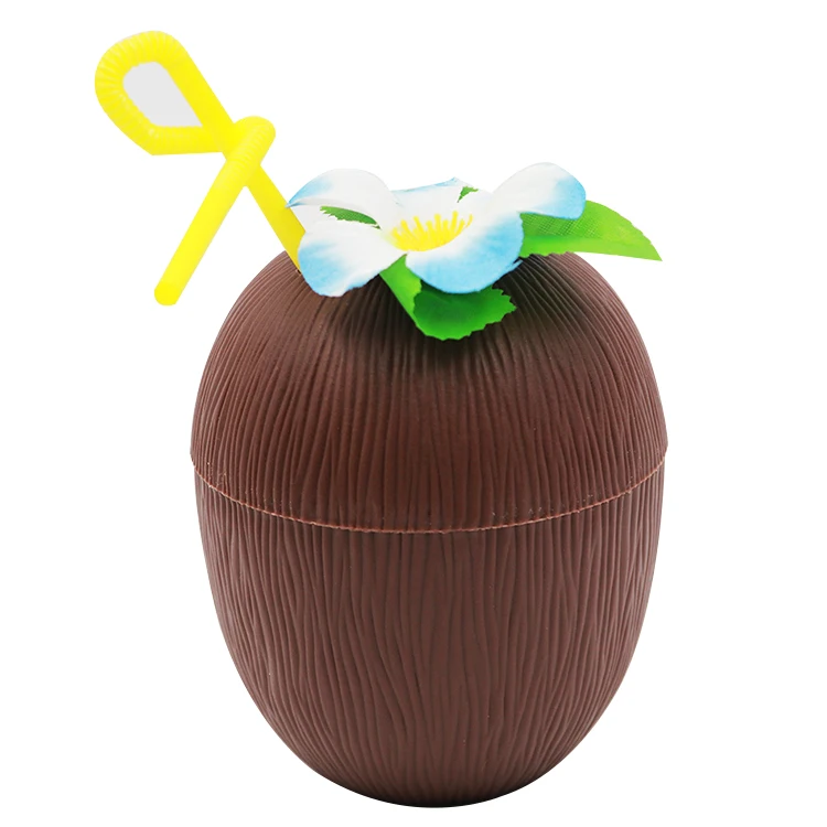 food grade BPA free coconut drink cup kids coconut shell drink water straw cup straw mug