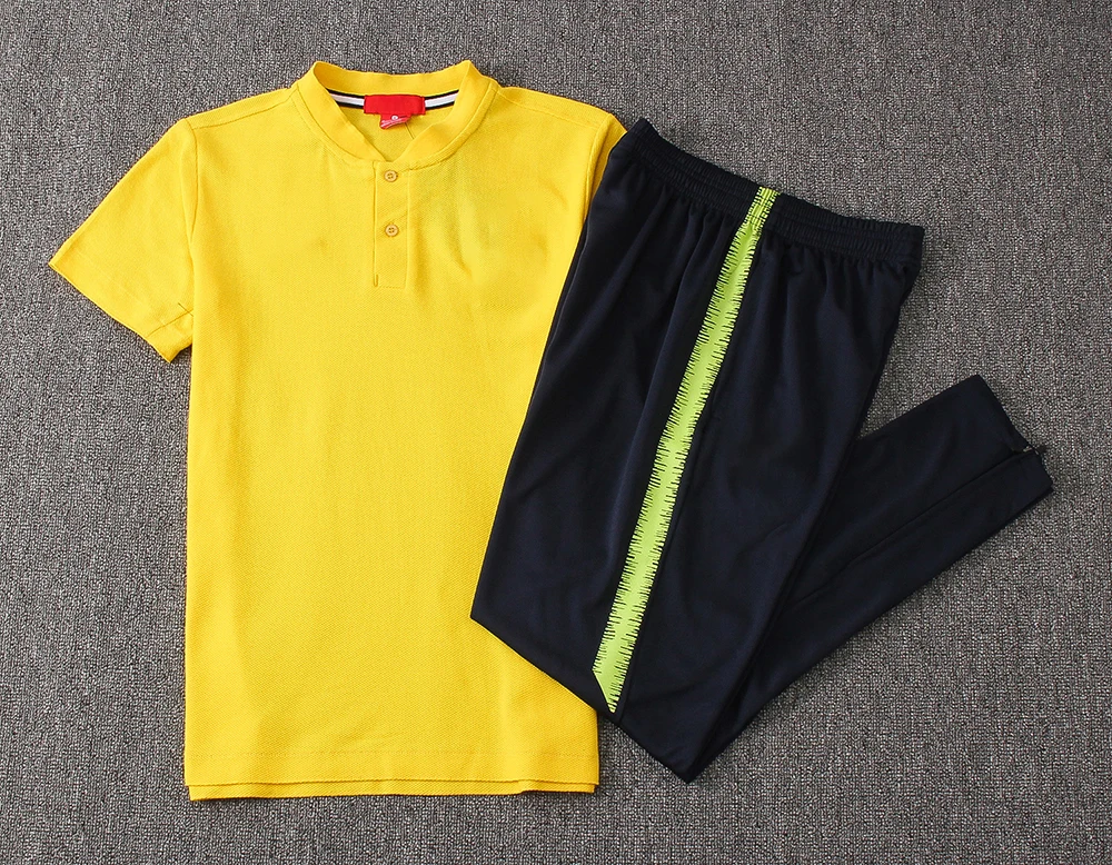 Polyester material newest design 18/19 soccer jersey set paris team polo + set