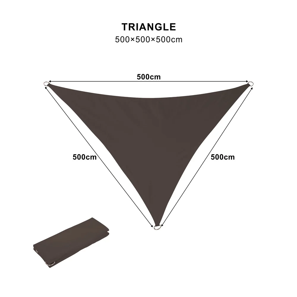 
HDPE Poly PE 16 x 16 Triangle Sun Shade Sail Net Waterproof Sun Shade Cloth 