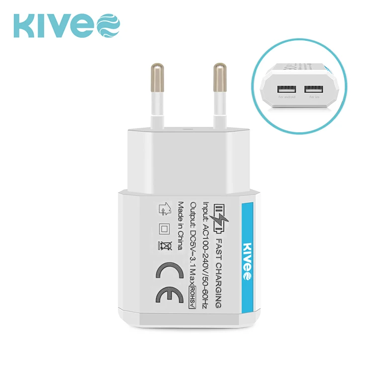 Дешевые ЕС 5 В Dual USB порт портативный аккумулятор телефона зарядное устройство для Android и IOS