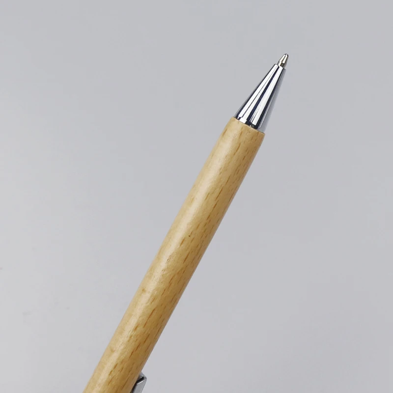 Luxury 1.0mm Writing Black Ink Wood Made Elegant Stick Ball Point Pen With Custom Logo