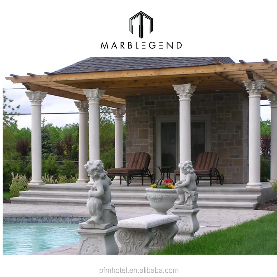 PFM natural marble column pillars sale