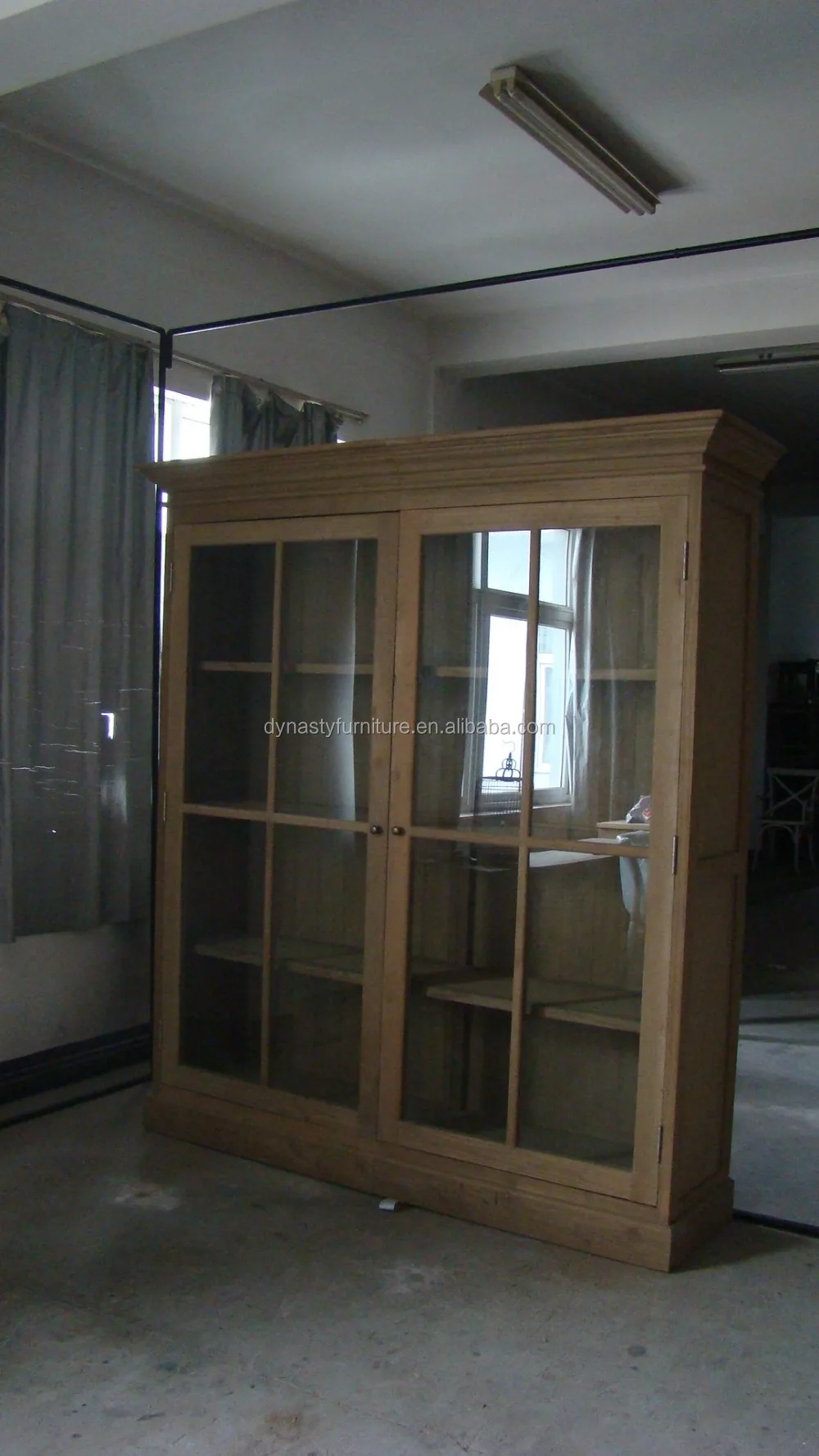 living room Furniture Antique Large Bookcase with Glass Doors