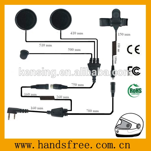 bike communication headset with waterproof pre-talk bottom and noise-canceling microhone