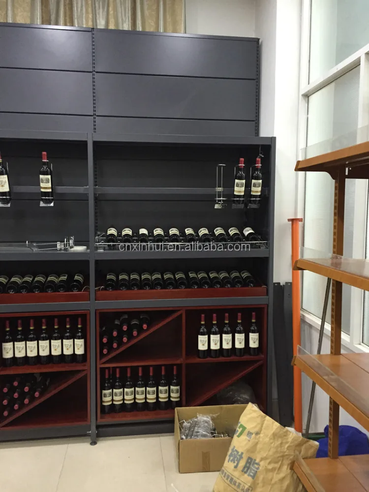 2016 High-quality Shelves Wooden Wine Glass Showcase Display Cabinet Rack Stands for Wine Shop