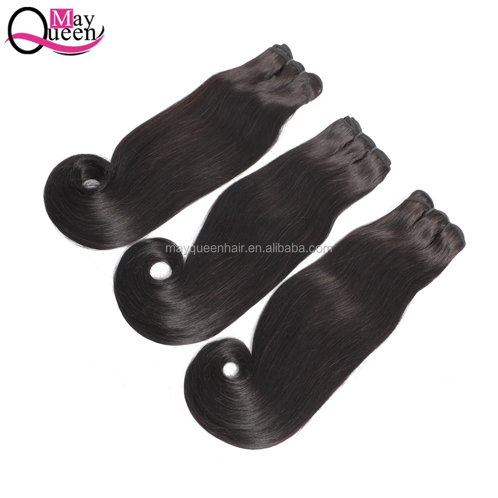 May Queen Hot Sale Flexi/Pixie/Pissy Curl Double Drawn Brazilian Human Hair Weft Fumi Hair Remy Hair Extention
