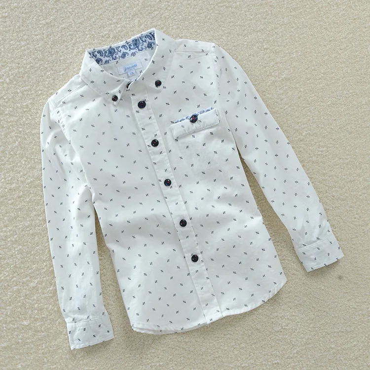 New 2015 Autumn Fashion Cotton Children Shirts for boys shirts England style Long sleeve boys clothes