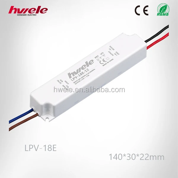 LPV-18E LED constant voltage waterproof switching power supply with SGS,CE,ROHS,TUV,KC,CCC certification