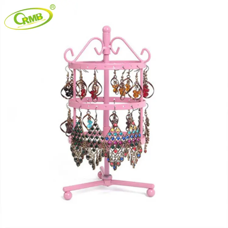 
Factory supply cheap creative earring holder hanging jewelry display metal revolving jewellery holder 
