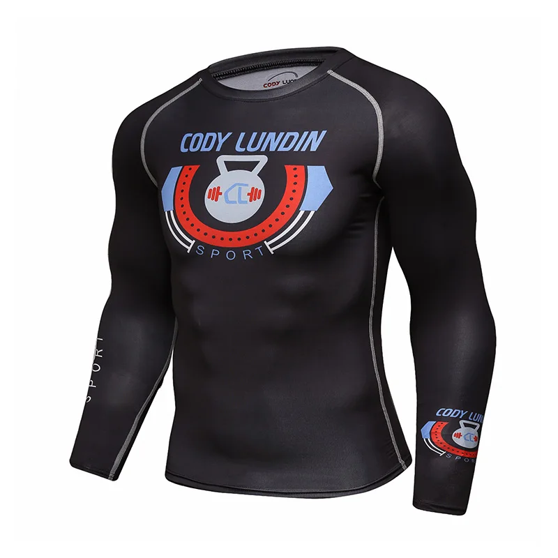 Custom sublimated compression tattoo printed mma rash guard