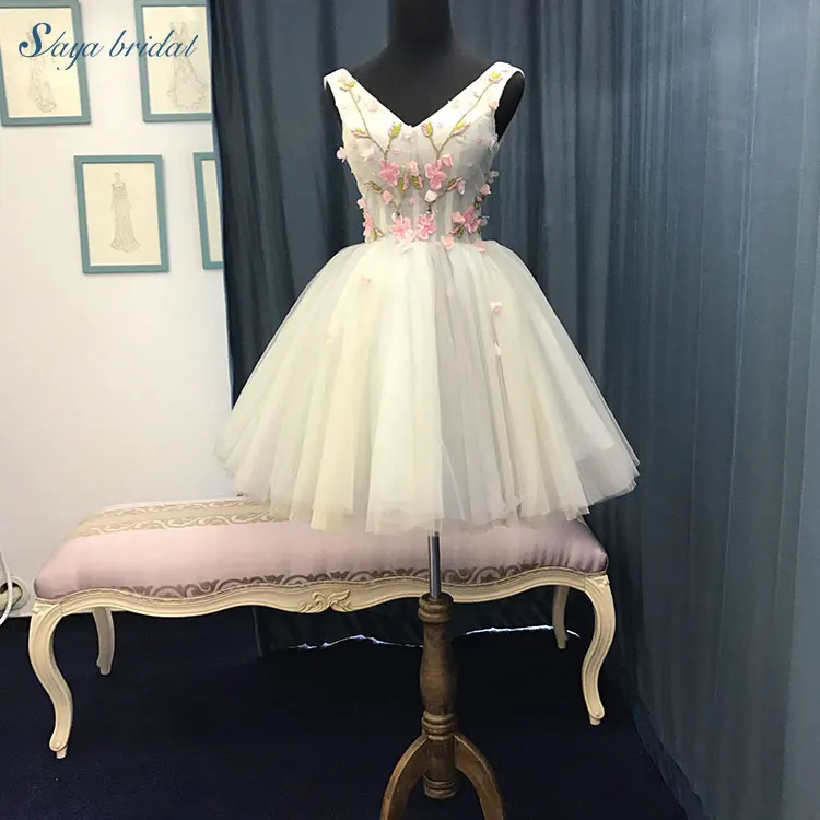 Короткая юбка с v-образным вырезом размера плюс выше с открытой спиной до колена платье подружки невесты