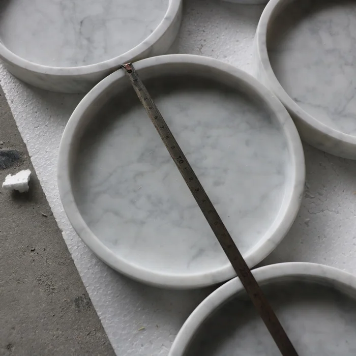 Luxury Carrara white marble square tray