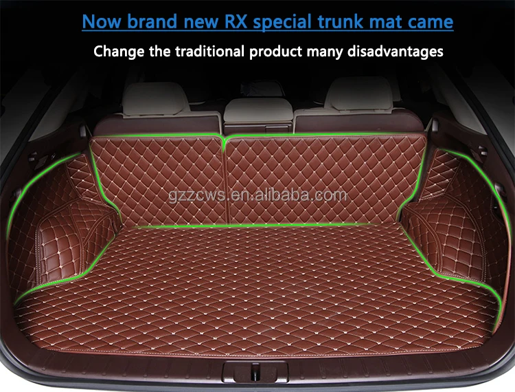3D leather durable car trunk mat newest Version PU Leather Trunk Floor Mat For LEXUS RX 2016 Interior Trunk Floor Pad Carpet Mat