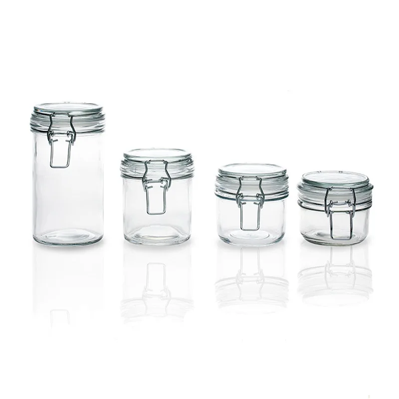 
Wholesale 200ml glass jar with clip glass lid 