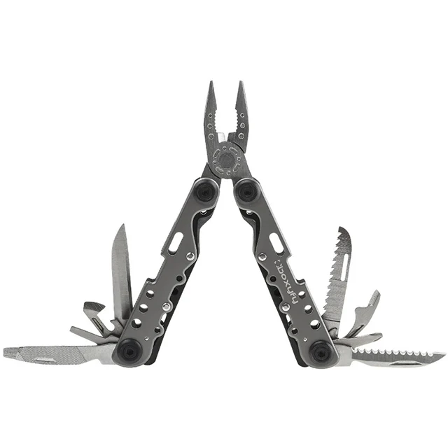 Multitool 14 in 1, Titanium Coated Handles, Sprung Loaded Pliers, Knife, Screwdrivers. Compact Folding Multifunctional Tool Kit