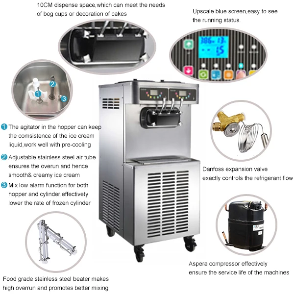 Pasmo S520F gear pump inverter system soft ice cream machine