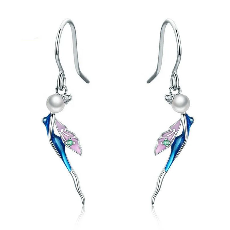
Hot sale products flaying fairy style CZ diamond Enamel silver enamel jewelry sets 