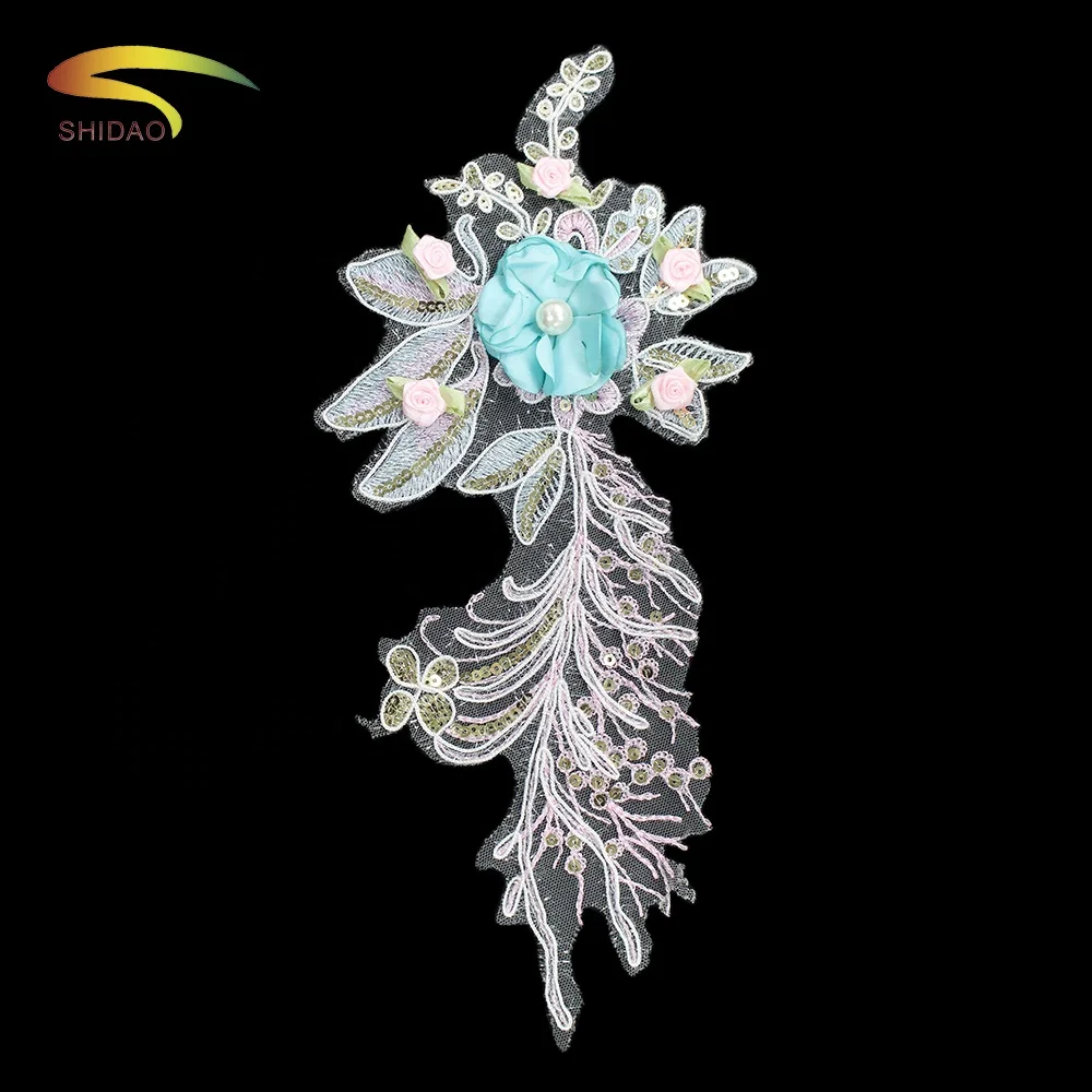 Wholesale 3d flower embroidered swiss voile lace in switzerland fabric beads bridal