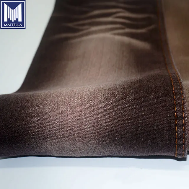 wholesale OEM customized brown color 10oz 11oz cotton spandex satin sateen women jackets jeans stretch denim fabric
