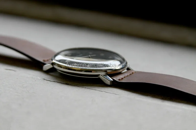 super slim brand automatic watches with domed glass for men wrist watches