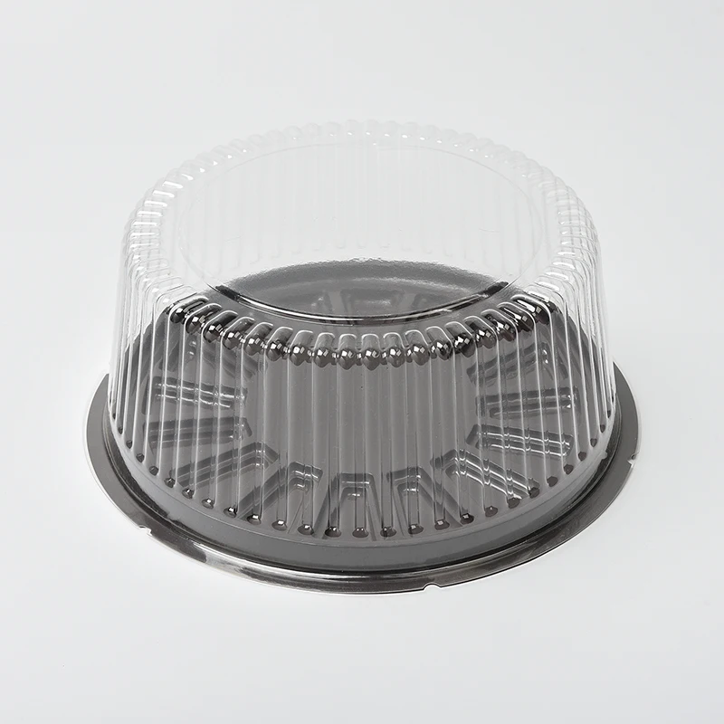 Custom Size Disposable Three Layer Round Plastic Cake Container Packaging Box with Clear Lid
