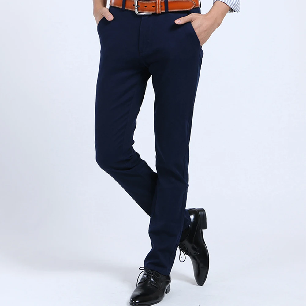 Leisure Style Cotton Spandex Skinny Mens Chino Pants
