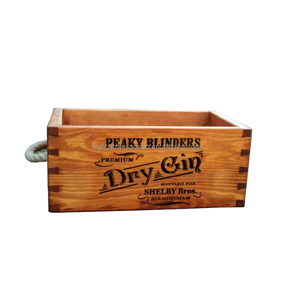 Peaky Blinders wooden Vintage Rustic Style Whiskey Gin Storage Boxes crate Trug