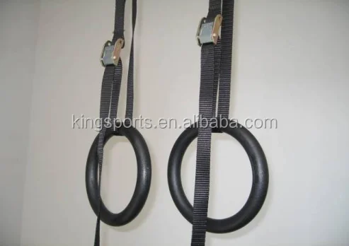 WOODEN GYM RING WITH STRAPS