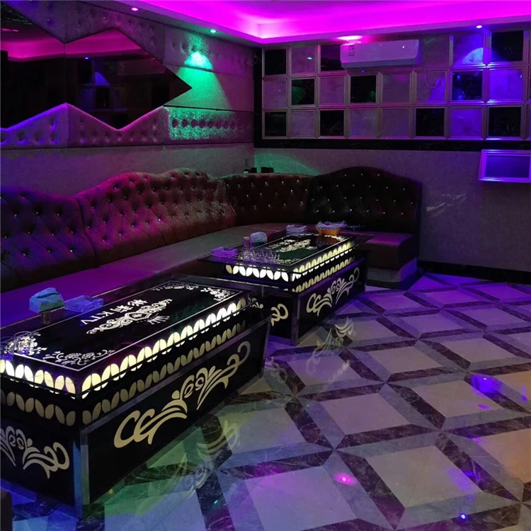 Led light up cube square desk lamp bar banquet illuminated cocktail table